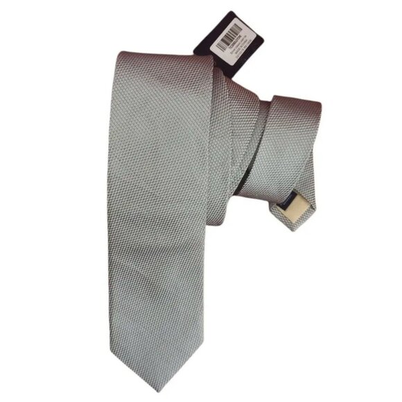 🆕CHARLES TYRWHITT Solid Gray Silk Tie 58